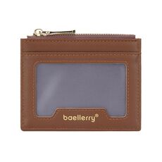 Baellerry Porta carte d'identità leggero e sottile Porta carte d'identità Portamonete multifunzionale (marrone)