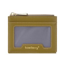 Baellerry Porta carte d'identità leggero e sottile Porta carte d'identità Portamonete multifunzionale (verde scuro)