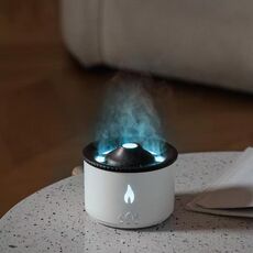 Umidificatore d'aria ad ultrasuoni con diffusore di aromi di olio essenziale vulcanico, modello: telecomando a due colori (spina americana)