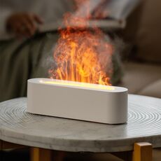DQ709 Diffusore di aromaterapia a fiamma Silenzioso umidificatore d'aria USB (bianco)