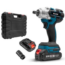 Parti di riparazione al litio per chiavi motorizzate HILDA con presa da 22 mm, spina europea, modello: blu con 2 batterie + 1 caricabatterie (1500 mAh)