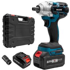 Parti di riparazione al litio per chiavi motorizzate HILDA con presa da 22 mm, spina europea, modello: blu con 2 batterie + 1 caricabatterie (3000 mAh)