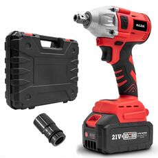 Parti di riparazione al litio per chiavi motorizzate HILDA con presa da 22 mm, spina europea, modello: rosso con 1 batteria + 1 caricabatterie (3000 mAh)