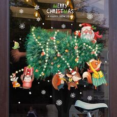 Poster natalizio statico da parete con finestra in vetro, 30x45 cm, stile: SDJ2320