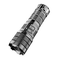 X9 Torcia elettrica con zoom per display digitale laser bianco per esterni Torcia con illuminazione a lungo raggio (senza batterie)