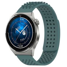 Per Huawei Watch GT3 Pro 43mm Fori 20mm Cinturino in silicone traspirante con punti 3D (verde oliva)