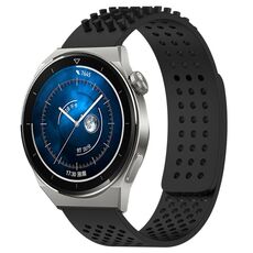 Per Huawei Watch GT3 Pro 43mm Fori 20mm Cinturino in silicone traspirante con punti 3D (nero)