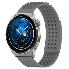 Per Huawei Watch GT3 Pro 43mm Fori 20mm Cinturino in silicone traspirante con punti 3D (grigio)