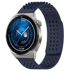 Per Huawei Watch GT3 Pro 43mm 20mm Fori Cinturino in silicone traspirante con punti 3D (blu notte)