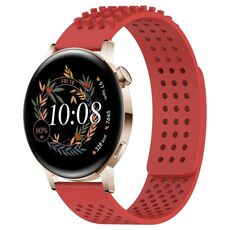 Per Huawei Watch GT3 42 mm 20 mm fori cinturino in silicone traspirante con punti 3D (rosso)