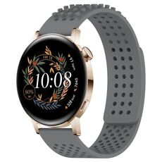 Per Huawei Watch GT3 42mm 20mm Fori Cinturino in silicone traspirante con punti 3D (grigio)