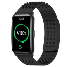Per Honor Watch ES Cinturino in silicone traspirante con punti 3D da 20 mm (nero)