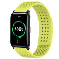 For Honor Watch ES Cinturino in silicone traspirante con punti 3D con fori da 20 mm (verde lime)