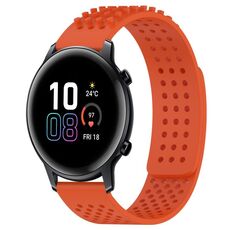 Per Honor MagicWatch2 42mm 20mm Fori Cinturino in silicone traspirante con punti 3D (arancione)