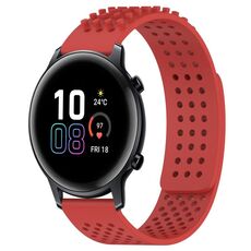Cinturino per orologio in silicone traspirante con punti 3D per Honor MagicWatch2 42mm 20mm (rosso)