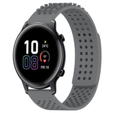 Per Honor MagicWatch2 42mm 20mm Fori Cinturino in silicone traspirante con punti 3D (grigio)