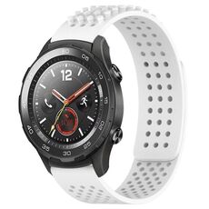 Per Huawei Watch 2 Cinturino in silicone traspirante con punti 3D con fori da 20 mm (bianco)