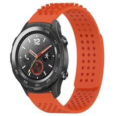 Per Huawei Watch 2 Cinturino in silicone traspirante con punti 3D con fori da 20 mm (arancione)