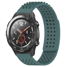 Per Huawei Watch 2 Cinturino in silicone traspirante con punti 3D con fori da 20 mm (verde oliva)