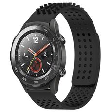 Per Huawei Watch 2 Cinturino in silicone traspirante con punti 3D con fori da 20 mm (nero)
