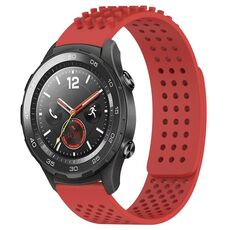 Per Huawei Watch 2 cinturino in silicone traspirante con punti 3D con fori da 20 mm (rosso)