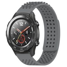 Per Huawei Watch 2 cinturino in silicone traspirante con punti 3D con fori da 20 mm (grigio)