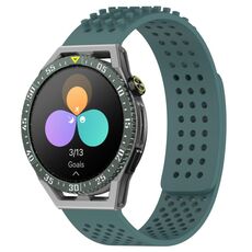 Per Huawei Watch GT3 SE cinturino in silicone traspirante con punti 3D con fori da 22 mm (verde oliva)