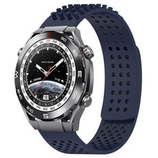 Per Huawei Watch Ultimate Cinturino in silicone traspirante con punti 3D da 22 mm (blu notte)