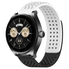Per Huawei Watch Buds Cinturino in silicone traspirante con punti 3D da 22 mm (bianco + nero)