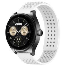 Per Huawei Watch Buds Cinturino in silicone traspirante con punti 3D con fori da 22 mm (bianco)