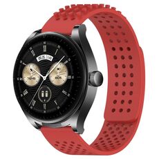 Per Huawei Watch Buds cinturino in silicone traspirante con punti 3D con fori da 22 mm (rosso)