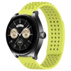 Per Huawei Watch Buds, cinturino in silicone traspirante con punti 3D, fori da 22 mm (verde lime)