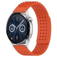 Per Huawei Watch GT3 46mm 22mm Fori Cinturino in silicone traspirante con punti 3D (arancione)