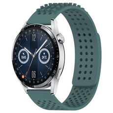 Per Huawei Watch GT3 46mm 22mm Fori Cinturino in silicone traspirante con punti 3D (verde oliva)