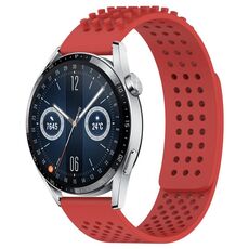 Per Huawei Watch GT3 46mm 22mm Fori Cinturino in silicone traspirante con punti 3D (Rosso)