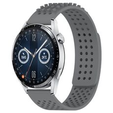 Per Huawei Watch GT3 46mm 22mm Fori Cinturino in silicone traspirante con punti 3D (grigio)