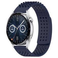 Per Huawei Watch GT3 46mm 22mm Fori Cinturino in silicone traspirante con punti 3D (blu notte)