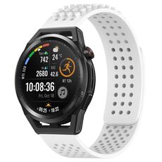 Per Huawei Watch GT Runner cinturino in silicone traspirante con punti 3D con fori da 22 mm (bianco)