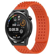 Per Huawei Watch GT Runner cinturino in silicone traspirante con punti 3D con fori da 22 mm (arancione)