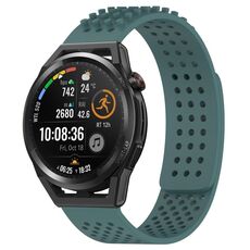 Per Huawei Watch GT Runner cinturino in silicone traspirante con punti 3D con fori da 22 mm (verde oliva)
