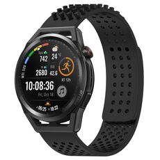 Per Huawei Watch GT Runner cinturino in silicone traspirante con punti 3D con fori da 22 mm (nero)