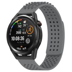 Per Huawei Watch GT Runner cinturino in silicone traspirante con fori da 22 mm e puntini 3D (grigio)