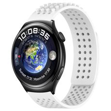 Per Huawei Watch 4 cinturino in silicone traspirante con punti 3D con fori da 22 mm (bianco)