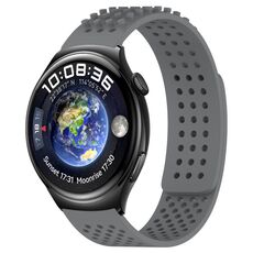 Per Huawei Watch 4 cinturino in silicone traspirante con punti 3D con fori da 22 mm (grigio)