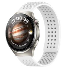 Per Huawei Watch 4 Pro Cinturino in silicone traspirante con punti 3D da 22 mm (bianco)