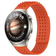 Per Huawei Watch 4 Pro Cinturino in silicone traspirante con punti 3D da 22 mm (arancione)