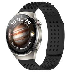Per Huawei Watch 4 Pro Cinturino in silicone traspirante con punti 3D da 22 mm (nero)
