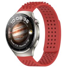 Per Huawei Watch 4 Pro Cinturino in silicone traspirante con punti 3D da 22 mm (rosso)