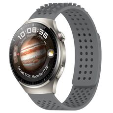Per Huawei Watch 4 Pro Cinturino in silicone traspirante con punti 3D da 22 mm (grigio)