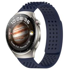 Per Huawei Watch 4 Pro Cinturino in silicone traspirante con punti 3D da 22 mm (blu notte)